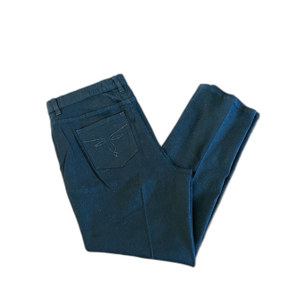 Lauren Jeans Co. Ralph Lauren Rhinestone Embellished Black Straight Jeans 14W